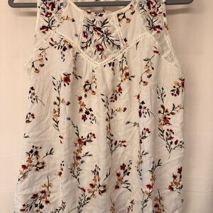 Floral Embroidered Sleeveless Top
